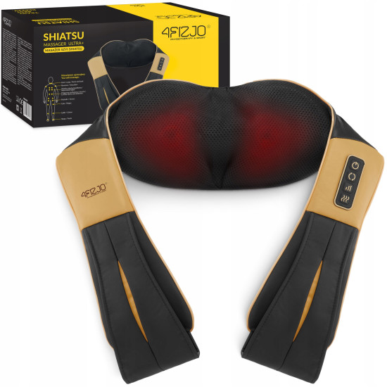 Купить массажная подушка 4FIZJO Shiatsu Ultra+ для шеи и спины Black/Gold в Киеве - фото №1 Купить Массажная подушка 4FIZJO Shiatsu Ultra+ для шеи и спины Black/Gold в Киеве - фото №1